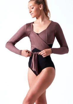 Ballet Rosa Soft Wrap Warm Up Top -Dance Costumes brmai brown front t 46260.1698803761