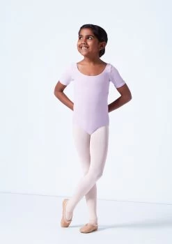 Capezio Class Kids Short Sleeve Leotard -Dance Costumes cad400c lilac front 68769.1689290965