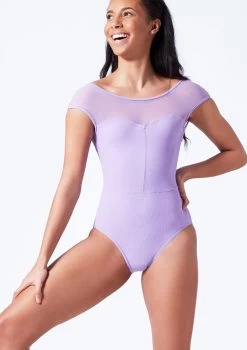 Mirella Boat Neck Chevron Rib Leotard 19 Mirella Boat Neck Chevron Rib Leotard -Dance Costumes mim5100lm lilac front t 29459.1698809421