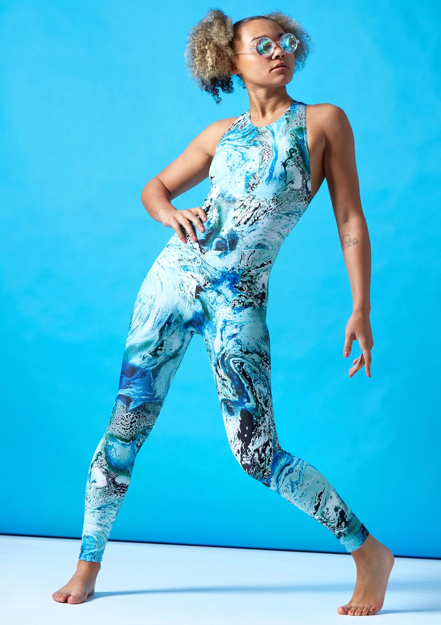 Move Dance Onyx Cross Back Unitard - Pacific 2 Move Dance Onyx Cross Back Unitard - Pacific - Image 2