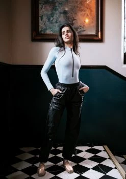 Move Dance Hattie Heat Retention Trouser -Dance Costumes mop0410 black front 00439.1678884526