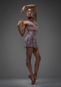 Move Dance Lourdes Hipster Mesh Skirt -Dance Costumes mor0645 dark lilac front 4 62327.1690548971