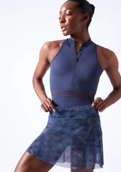 Move Dance Lourdes Hipster Mesh Skirt -Dance Costumes mor0645 petrol blue close up front 96080.1683070406
