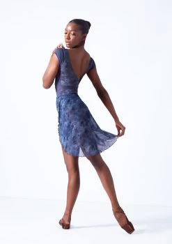 Move Dance Reverie Mid-Length Wrap Skirt -Dance Costumes mor0646 petrol blue back 12448.1683625548