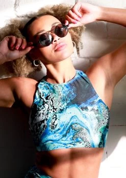 Move Dance Stellar Cross Back Crop Top - Pacific -Dance Costumes mos0905 pac close up front 2 08537.1678884803