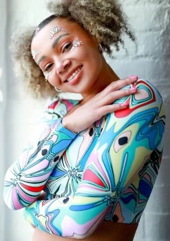 Move Dance Estella Square Neck Crop Top - Marble -Dance Costumes mos0910 mar front 4t 68419.1690450583