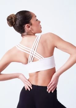 Move Dance Lola Bra Top -Dance Costumes moz0252 white close up back 16089.1678884903