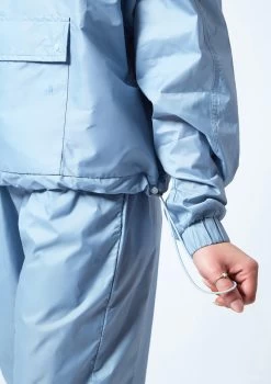 Move Dance Regina Heat Retention Jacket 11 Move Dance Regina Heat Retention Jacket -Dance Costumes moz0400 paleblue close up front 1 93859.1678884932