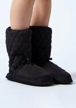 Move Dance Willow Warm Up Booties -Dance Costumes moz0901 black front 2 64876.1678885135